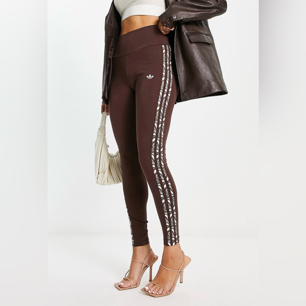 NWT Adidas Originals Animal Abstract leggings in brown